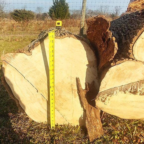 Custom Millwork on a stump outside in Bound Brook